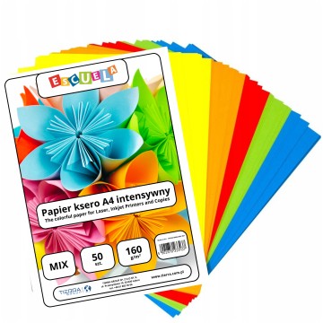 Papier ksero A4 ESCUELA 160g intensywny mix 50k