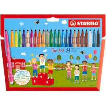 Pisaki STABILO TRIO A-Z 24 kolory