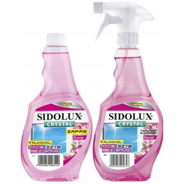 Płyn do szyb SIDOLUX flower zapas+spray 2x500ml