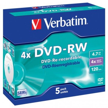 Płyty DVD-RW VERBATIM MATT SILVER 4,7g 5 sztuk