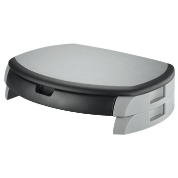 Podstawa pod monitor QC z szufladą czarno-szara