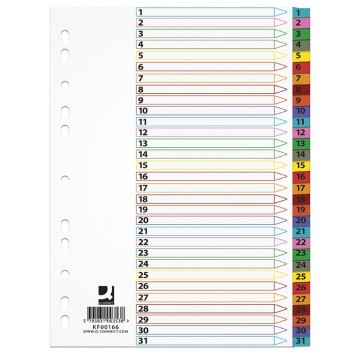 Przekładka A4 Q-CONNECT 1-31 mix kolor
