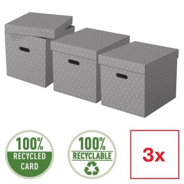Pudełka ESSELTE BOX CUBE 3 sztuki szare