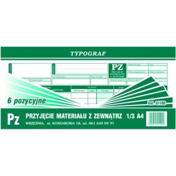 PZ 1/3 A4 6-pozycyjne (S) TYPOGRAF 01100