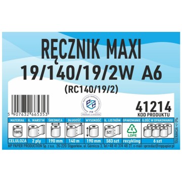 Ręcznik MAXI 19/140/19/2W 6 sztuk MP 140m.