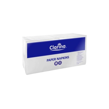 Serwetki składane 1/4 białe 33x33 CLARINA 500szt