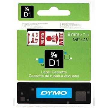 Taśma DYMO D1 9mm x 7m czerwono-biała