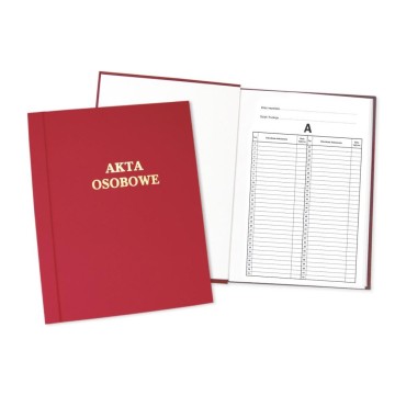 Teczka Akta Osobowe ABCDE WARTA bordo okleina