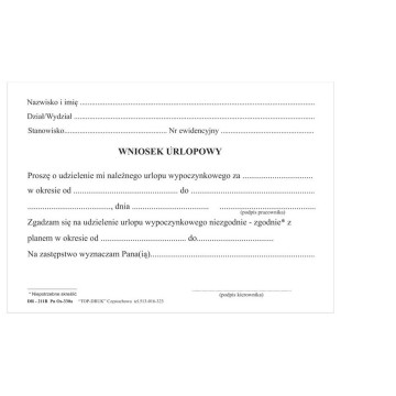 Wniosek o urlop DR-211B R