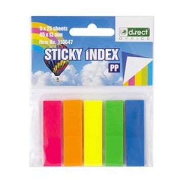 Zakładki indeksujące 45x12 D.RECT 5x25k foliowe