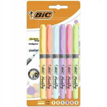 Zakreślacz BIC HIGHLIGHTER Grip Pastel 6 kolorów